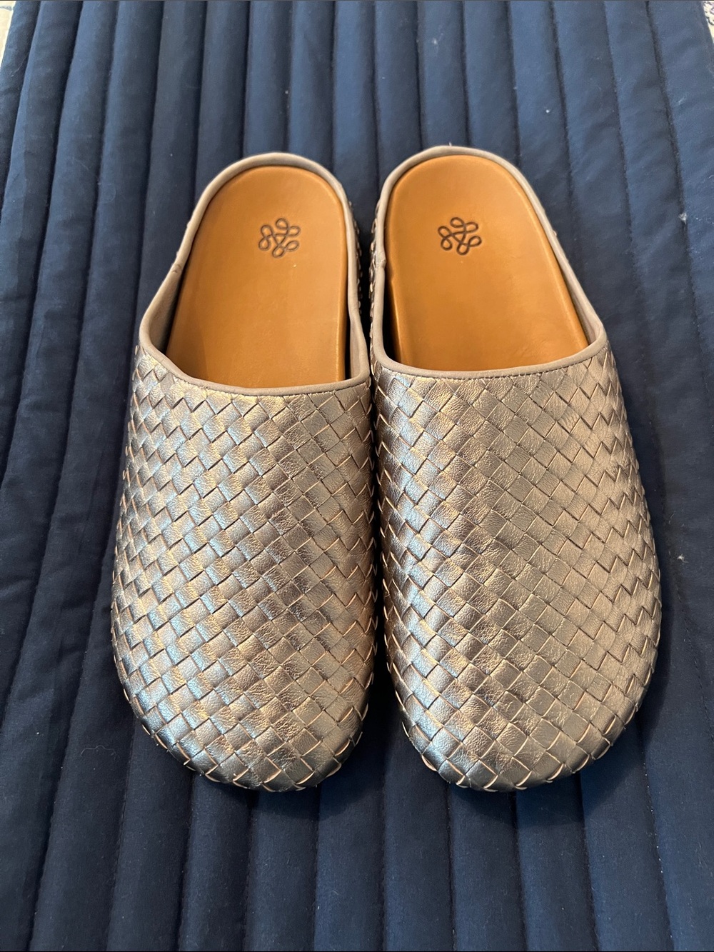 The Sak Metallic Bronze Woven Slip-On Mules